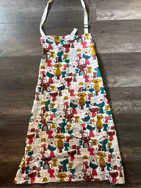 Other - Colorful Whimsical Cat Print Kitchen Apron Adjustable Neck Dual Front Pockets